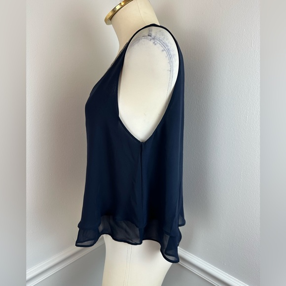 ASTR THE LABEL Sleeveless Navy Beaded Embellished Top | Size Medium - Picture 3 of 9